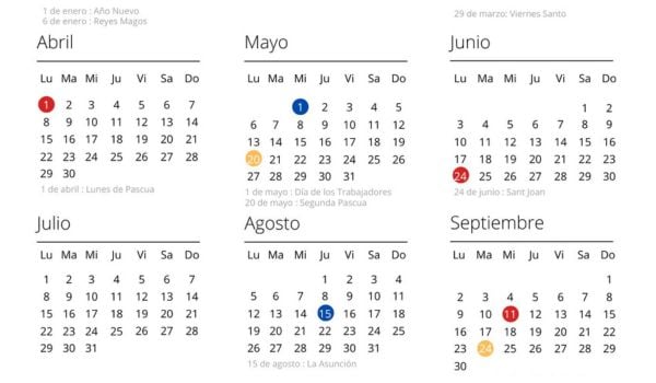 Calendario laboral barcelona 2024