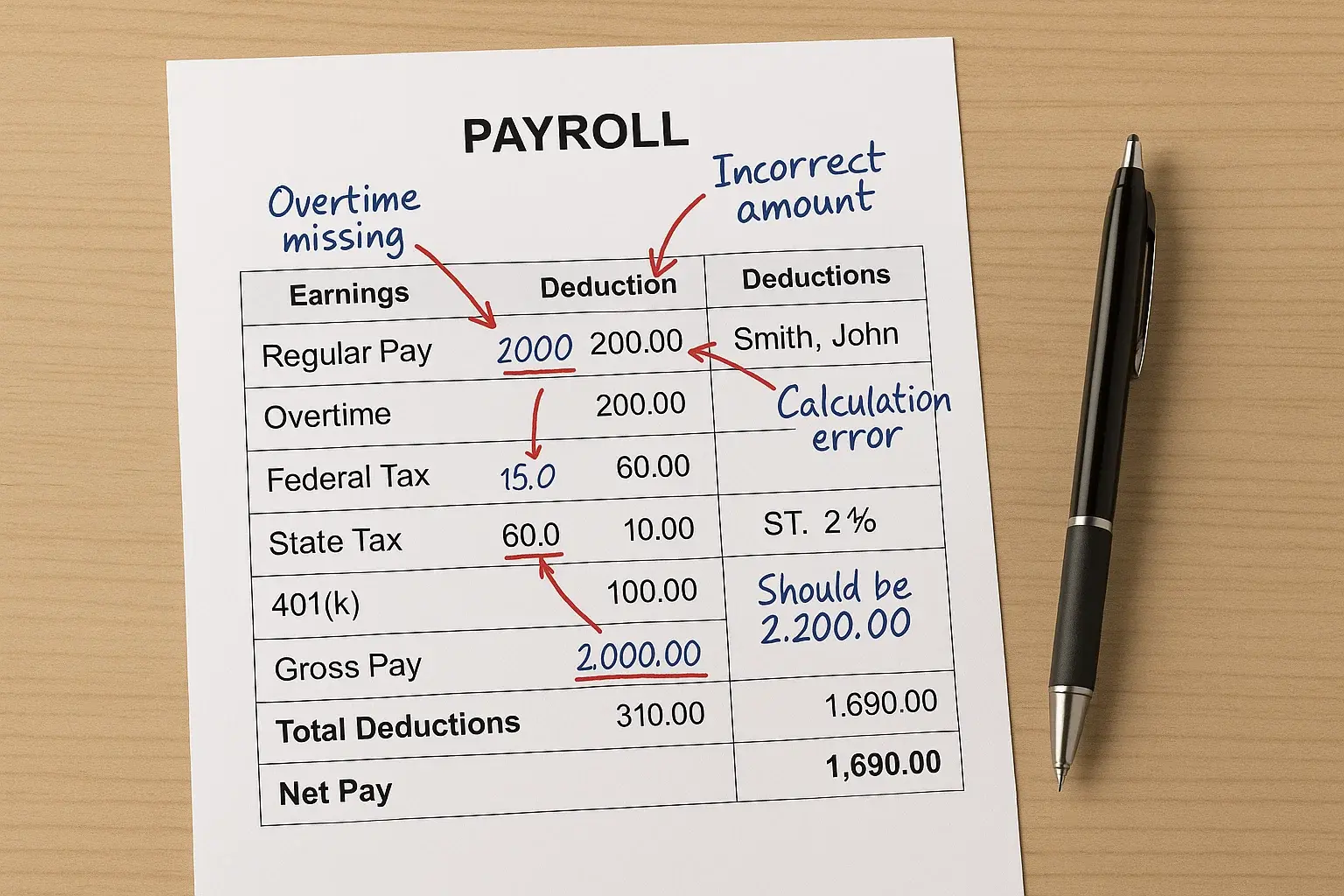 payroll errors